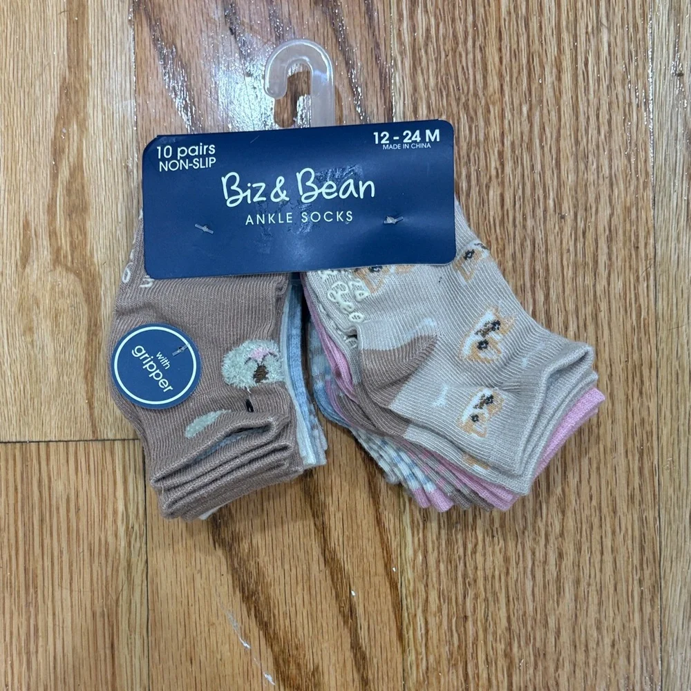 Ankle Socks - Brown, Pink, Cream